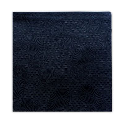 MWY311922 Paisley Poly Pocket Square (Black)