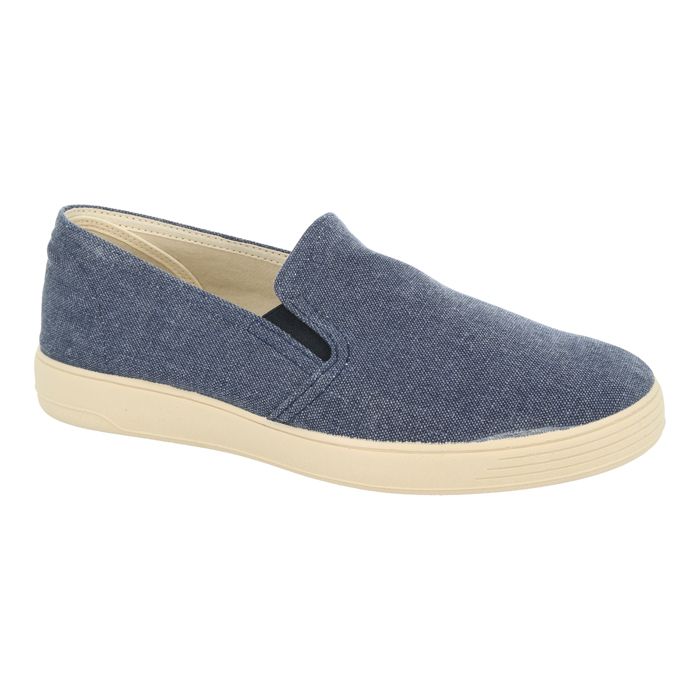 H1524 DB Miles Extra Wide 2V Canvas Shoes (2E-4E)(Navy)