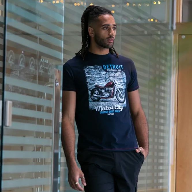 A11661XT Tall Fit D555 Motor Bike Printed T Shirt