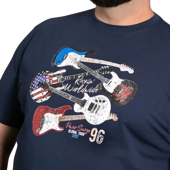 A11852XT Tall Fit D555 Rockin' World Tour Guitar Printed T-Shirt