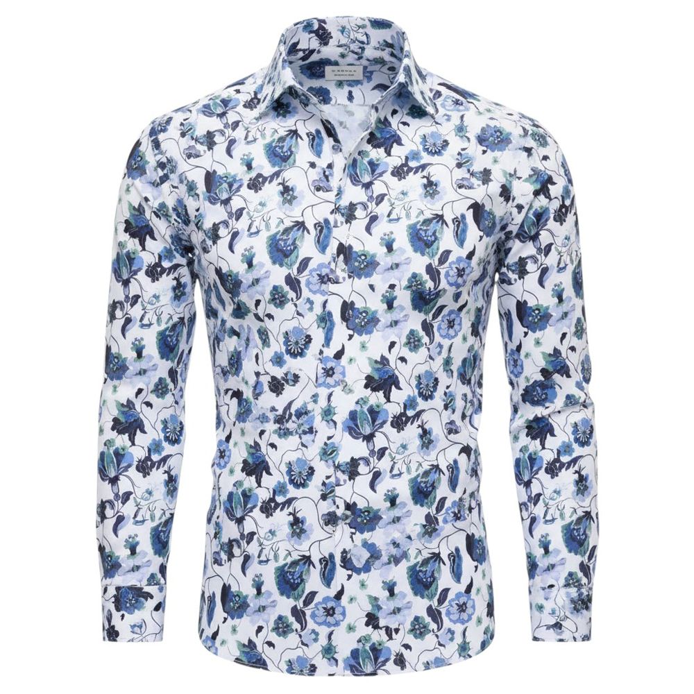 A11983XT Eterna Modern Fit Fancy Print Shirt (Navy)