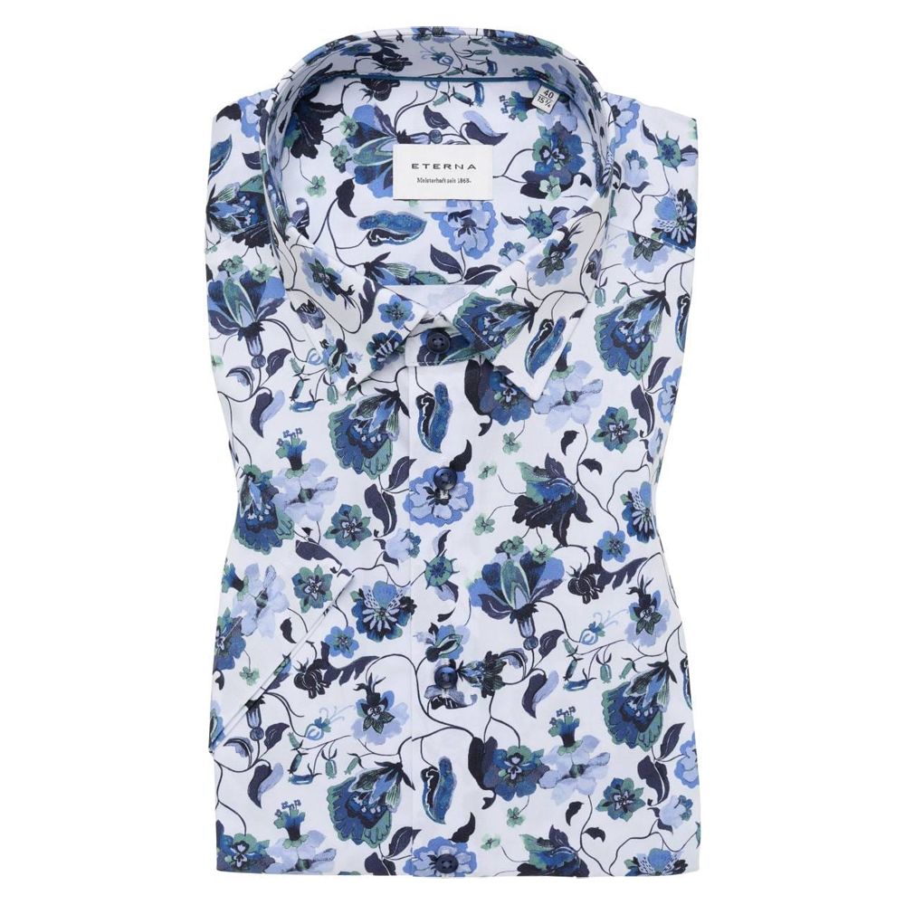 A11983XT Eterna Modern Fit Fancy Print Shirt (Navy)