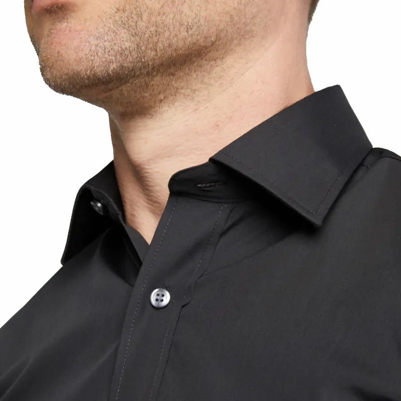 A6050XT Tall Fit Plain L/S Formal Shirt (Black)