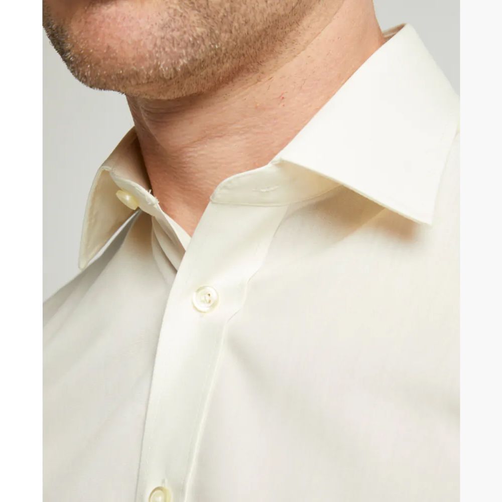 A6051XT Tall Fit Plain S/S Formal Shirt (Cream)