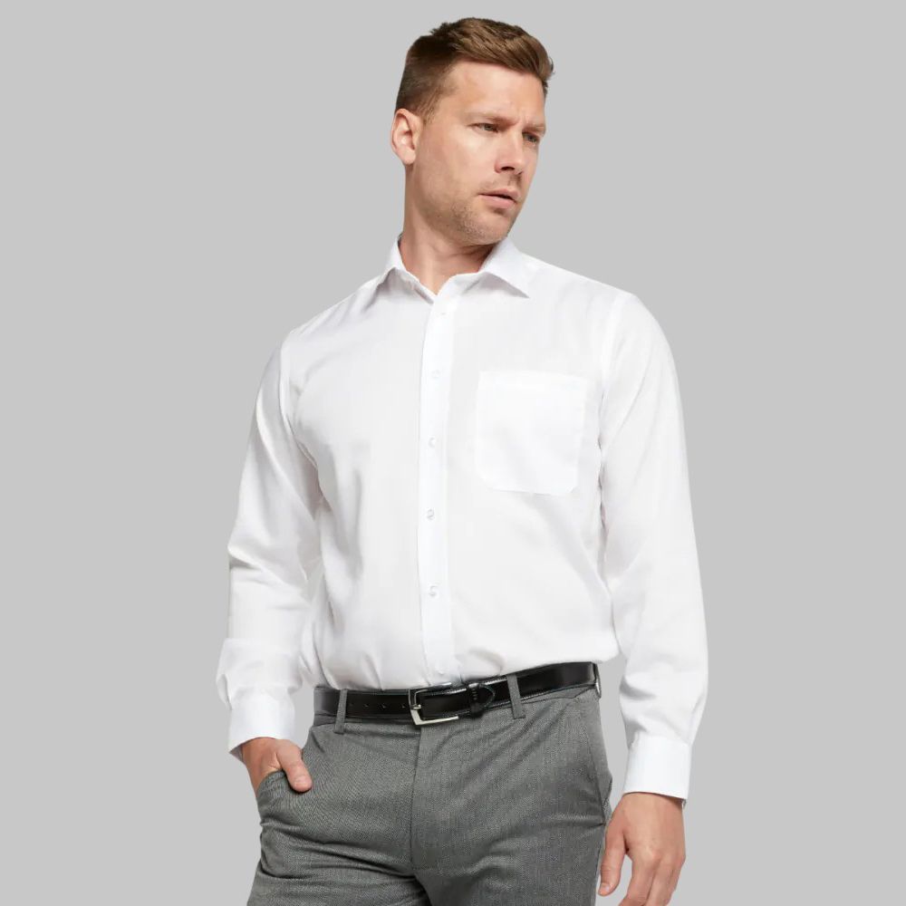 A6050XT Tall Fit Plain L/S Formal Shirt (White)