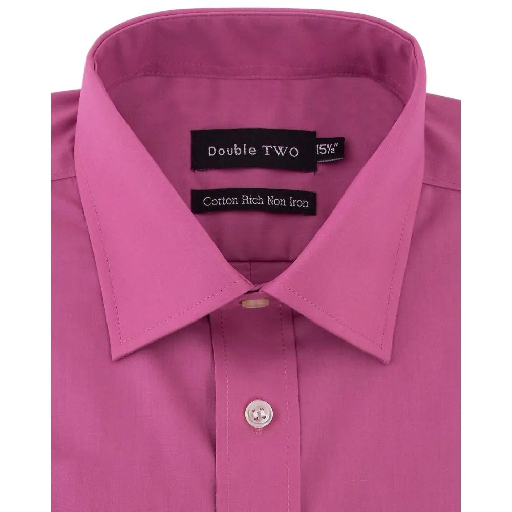 A6051XT Tall Fit Plain S/S Formal Shirt (Dusky Pink)