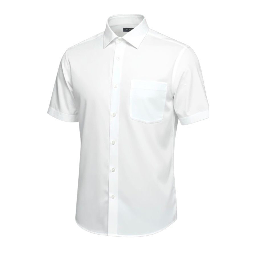 A6051XT Tall Fit Plain S/S Formal Shirt (White)