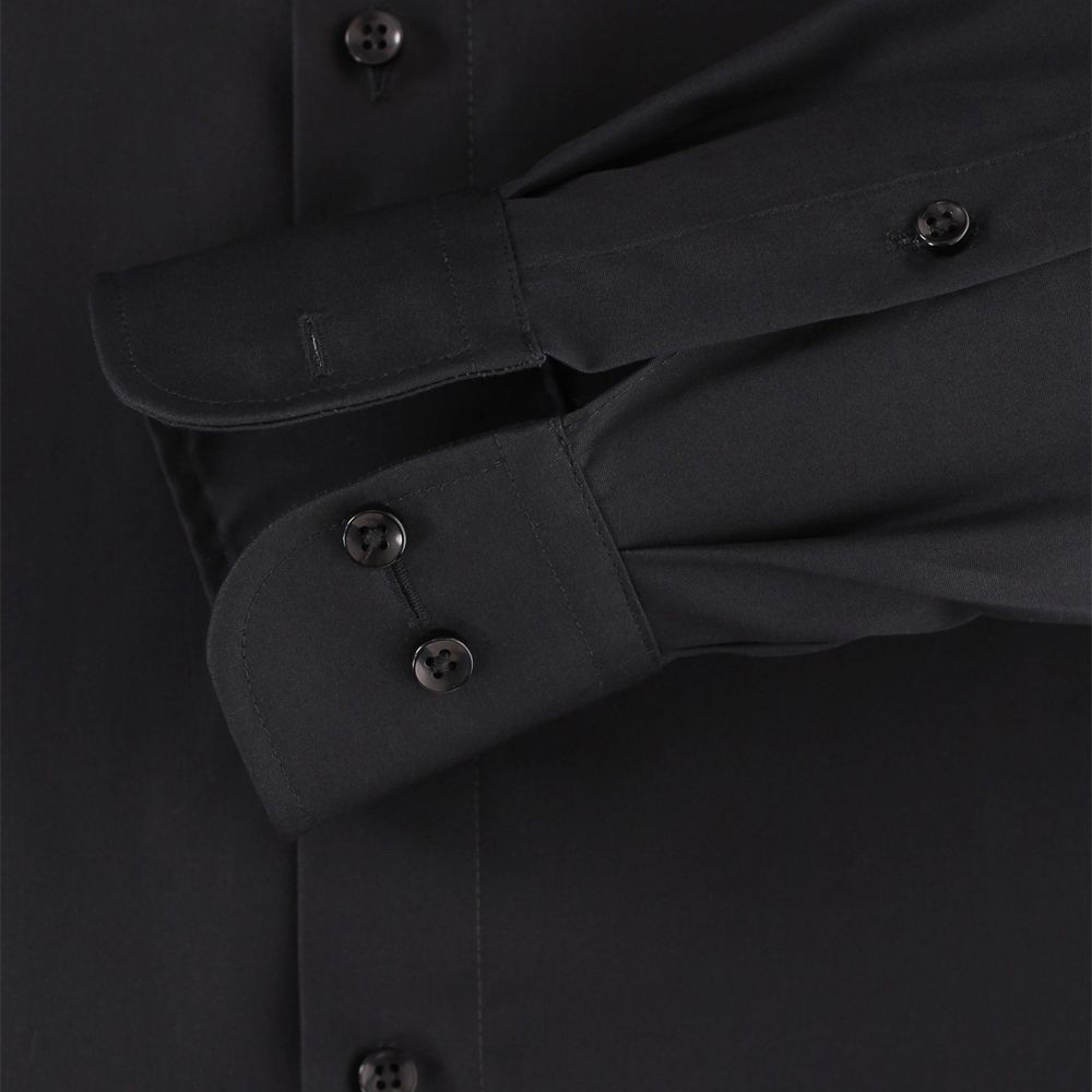 A9009XT Tall Fit Casamoda Plain Long Sleeve Shirt (Black)