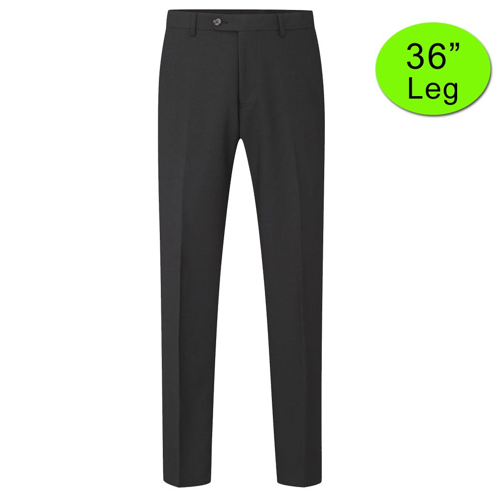 B1049XT Tall Fit San Remo Flat Front Trouser 36" Leg (Black)