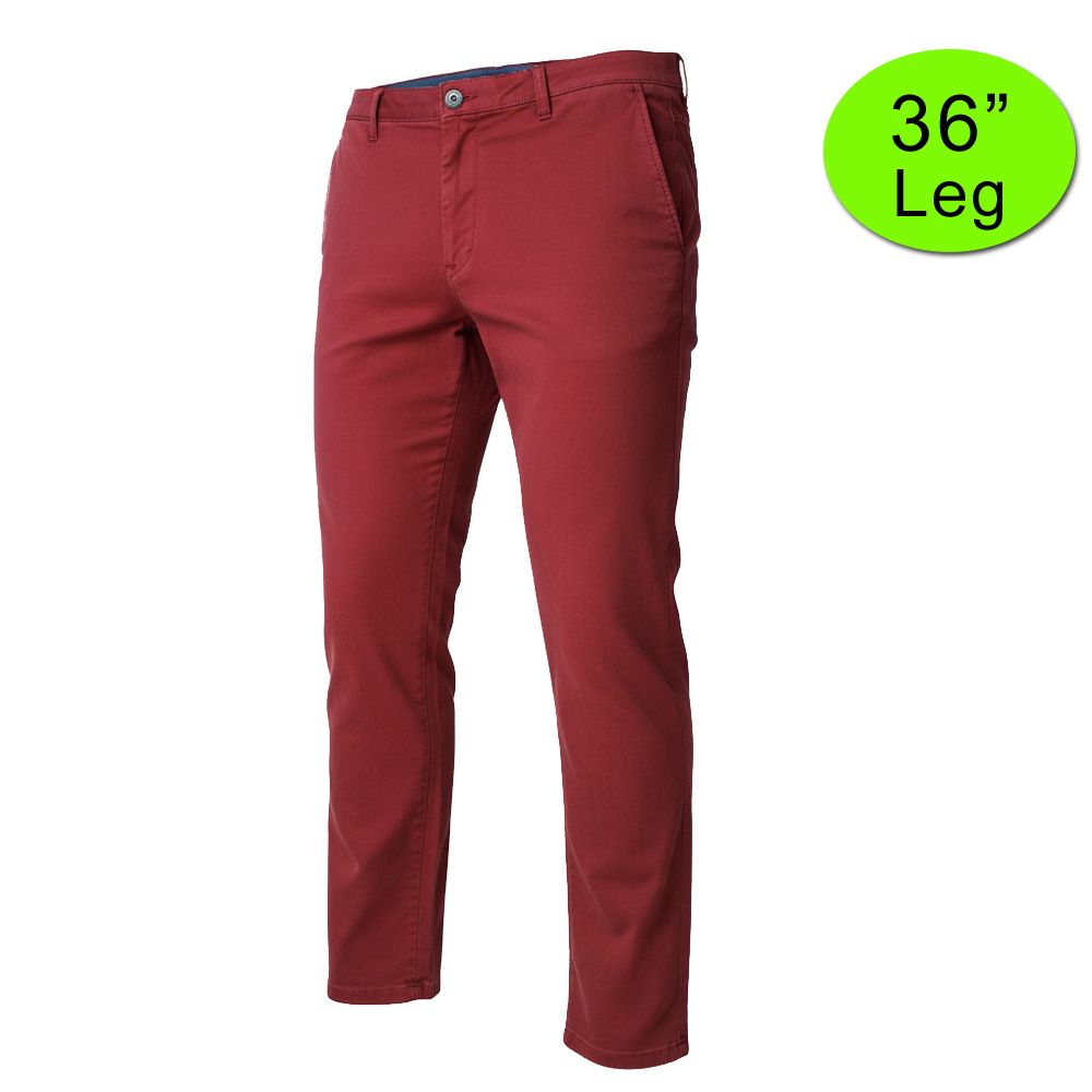 B1066XT Tall Fit Meyer Stretch Chino Trouser (Burgundy)