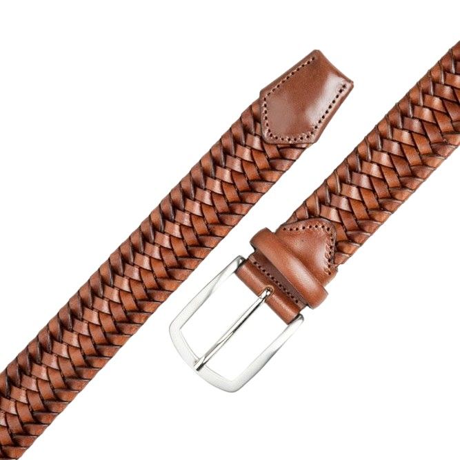B1161 Ibex Stretch Leather Braided Belt