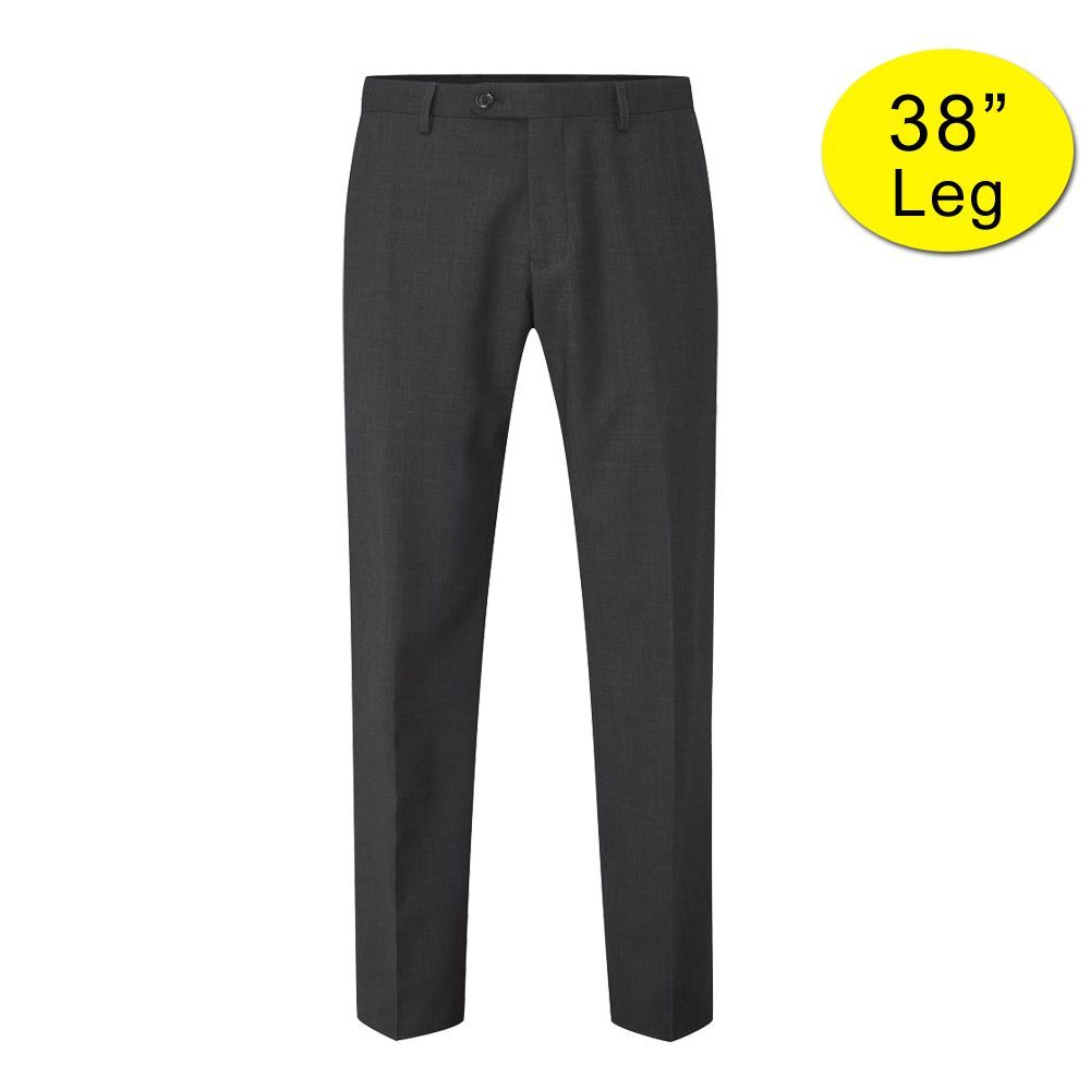 B1049XT Tall Fit San Remo Flat Front Trouser (Charcoal)