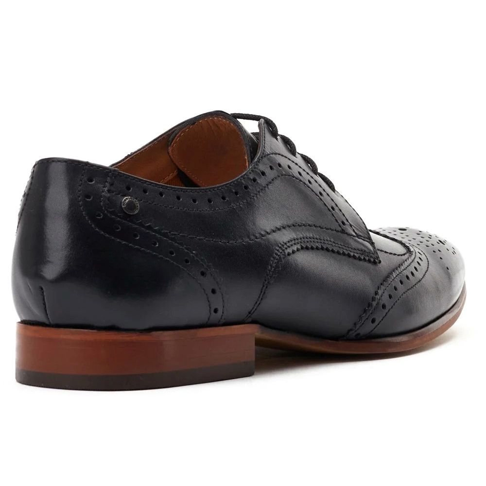 H1940 Base London Barbera Lace Up Brogue Shoe (Black)