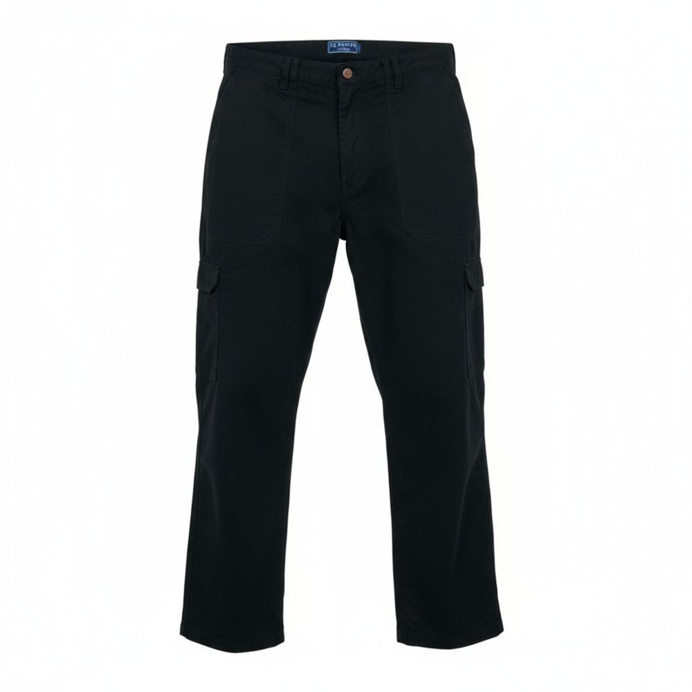 C657XT Tall Fit Ed Baxter Super Loose Combat Trousers (Black)
