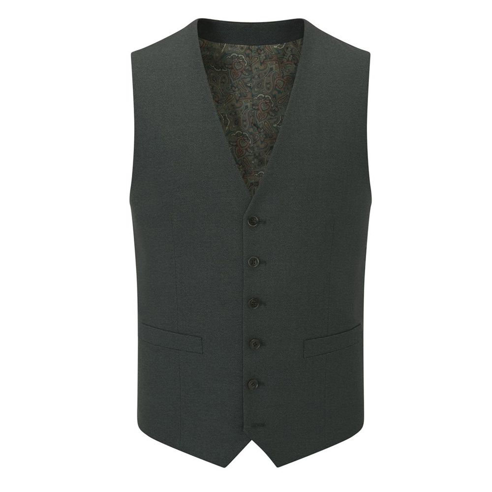 D6085XT Tall Fit Skopes Harcourt Green Tweed Waistcoat