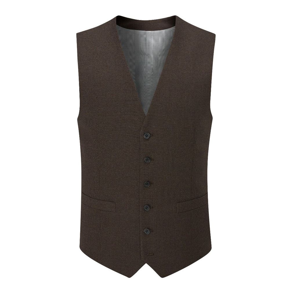 D6085XT Tall Fit Skopes Harcourt Brown Tweed Waistcoat