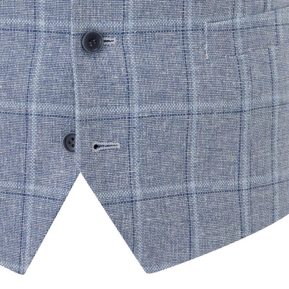 D6557XT Tall Fit Skopes Lumis Linen Mix Check Waistcoat