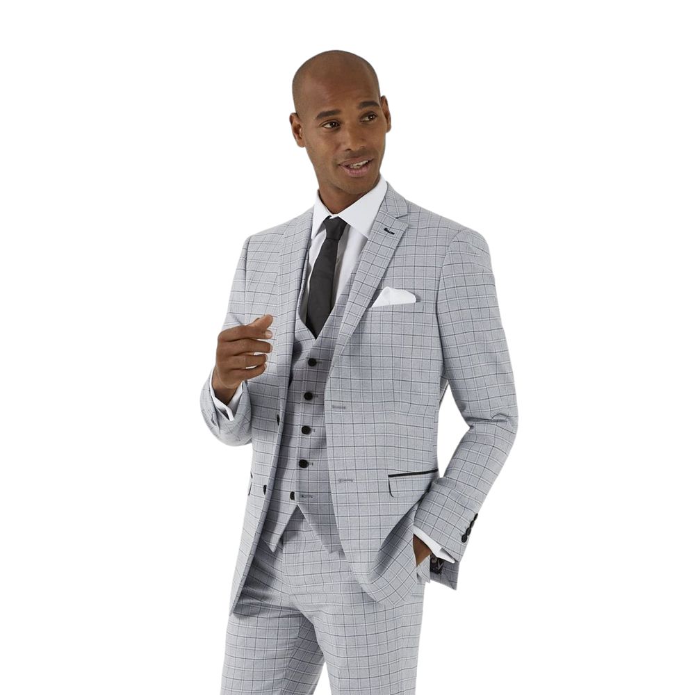 D6663XT Tall Fit Skopes Brook Check Suit Jacket
