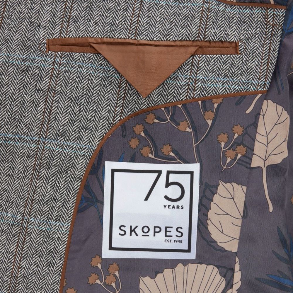 D6693XT Tall Fit Skopes Rowan Herringbone Check Suit Jacket