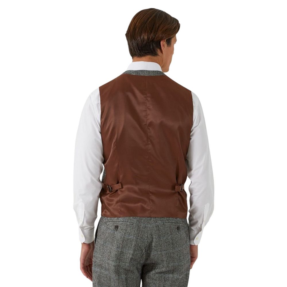 D6694XT Tall Fit Skopes Rowan Herringbone Check Waistcoat