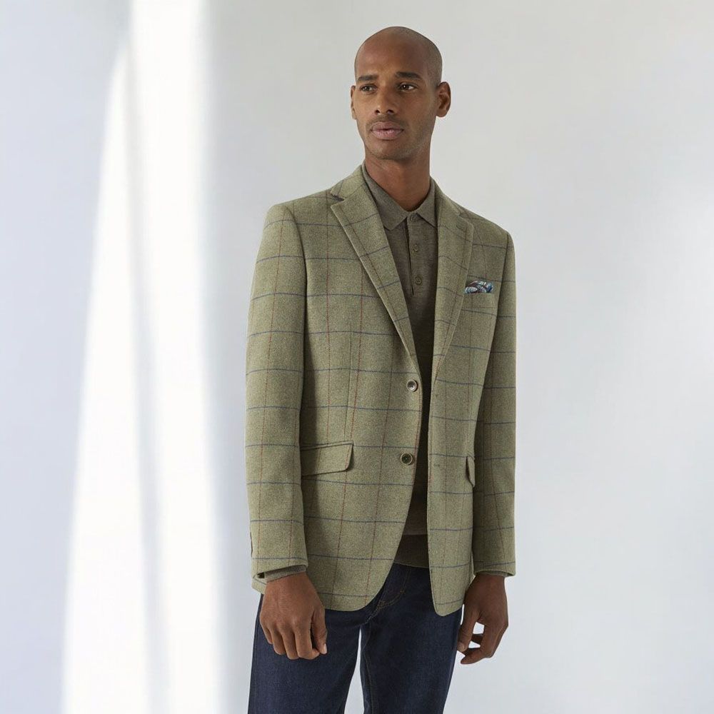 D6733XT Tall Fit Skopes Fairbairn Green Check Country Jacket