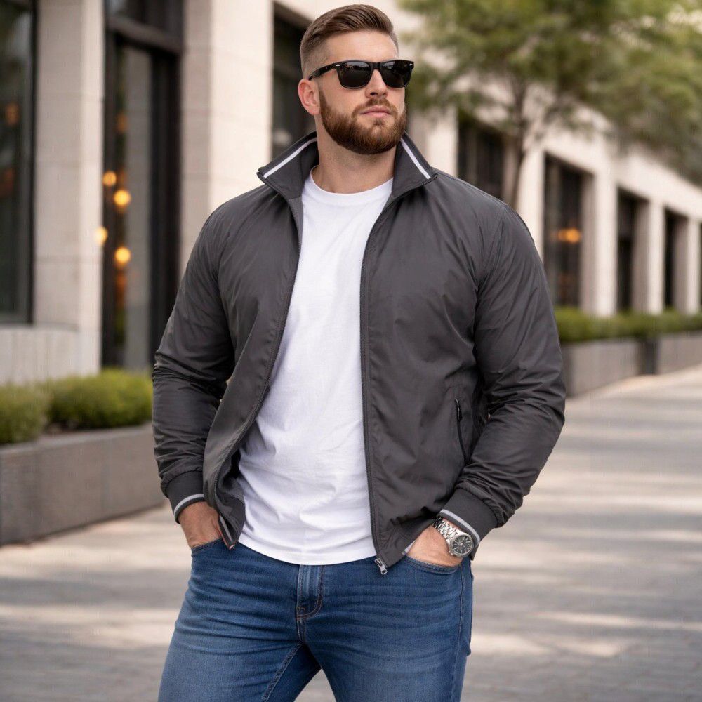 D6750XT Tall Fit Kam Lightweight Harrington Jacket (Forest)