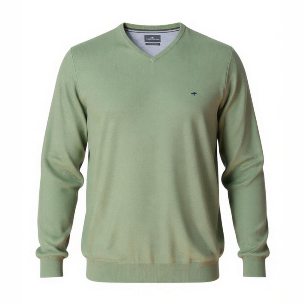 E1047XT Tall Fit Fynch Hatton V Neck Jumper (Green)