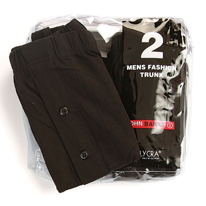 G203 Espionage Twin Pack of Knitted Trunks (Black/Navy)