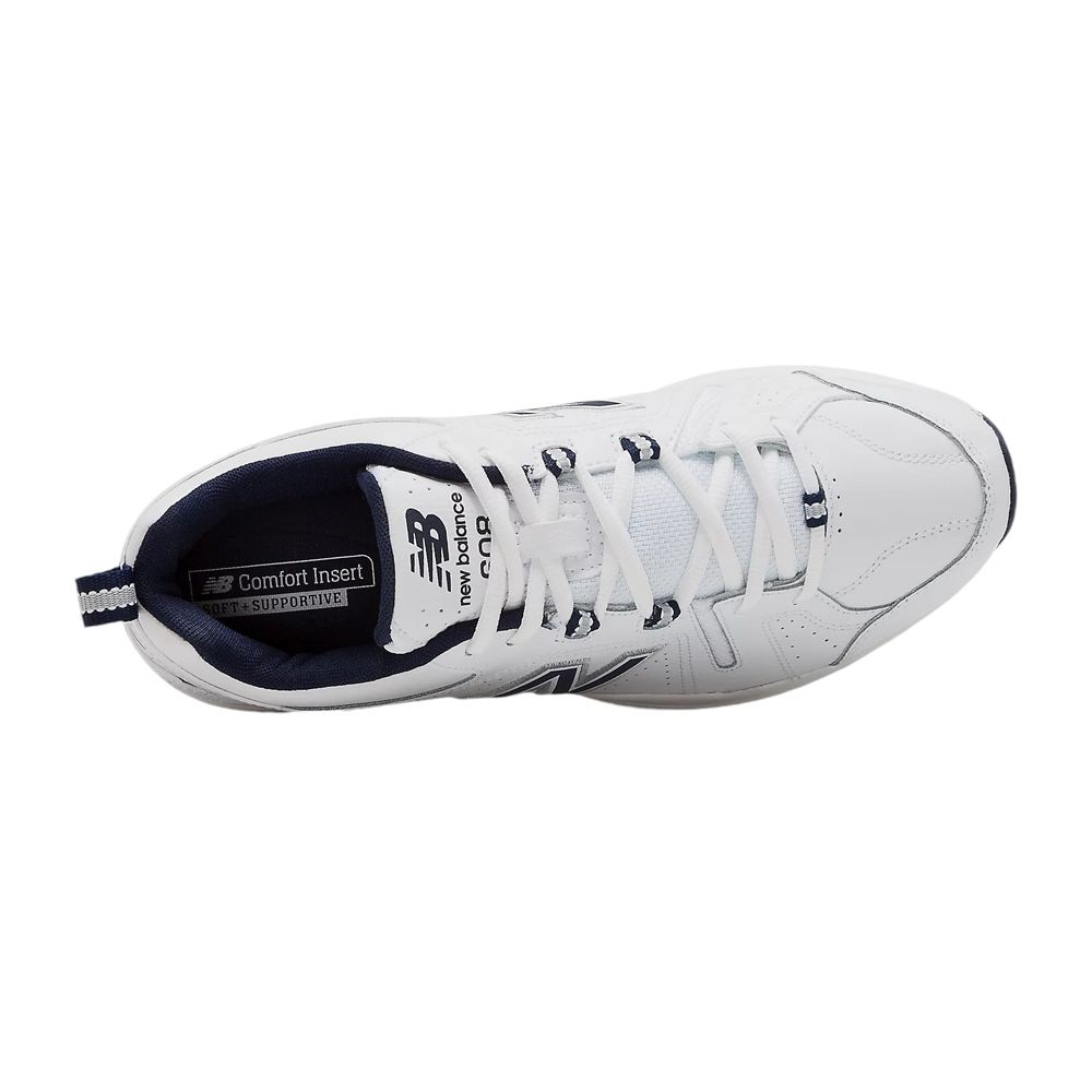 H1118 New Balance Trainers MX608V5 4E Wide (White/Navy)