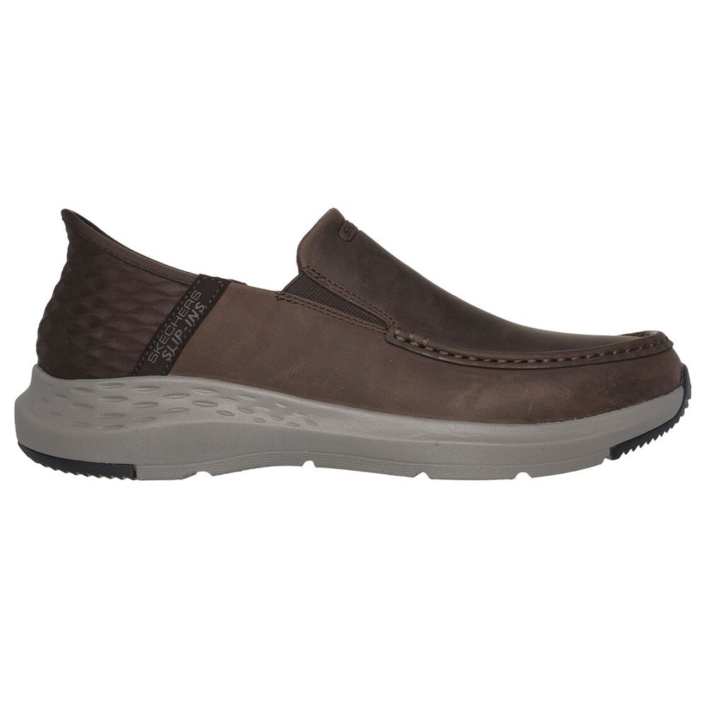H1861 Skechers Parson Oswin Slip-Ins Casual Shoes (DK Brown)