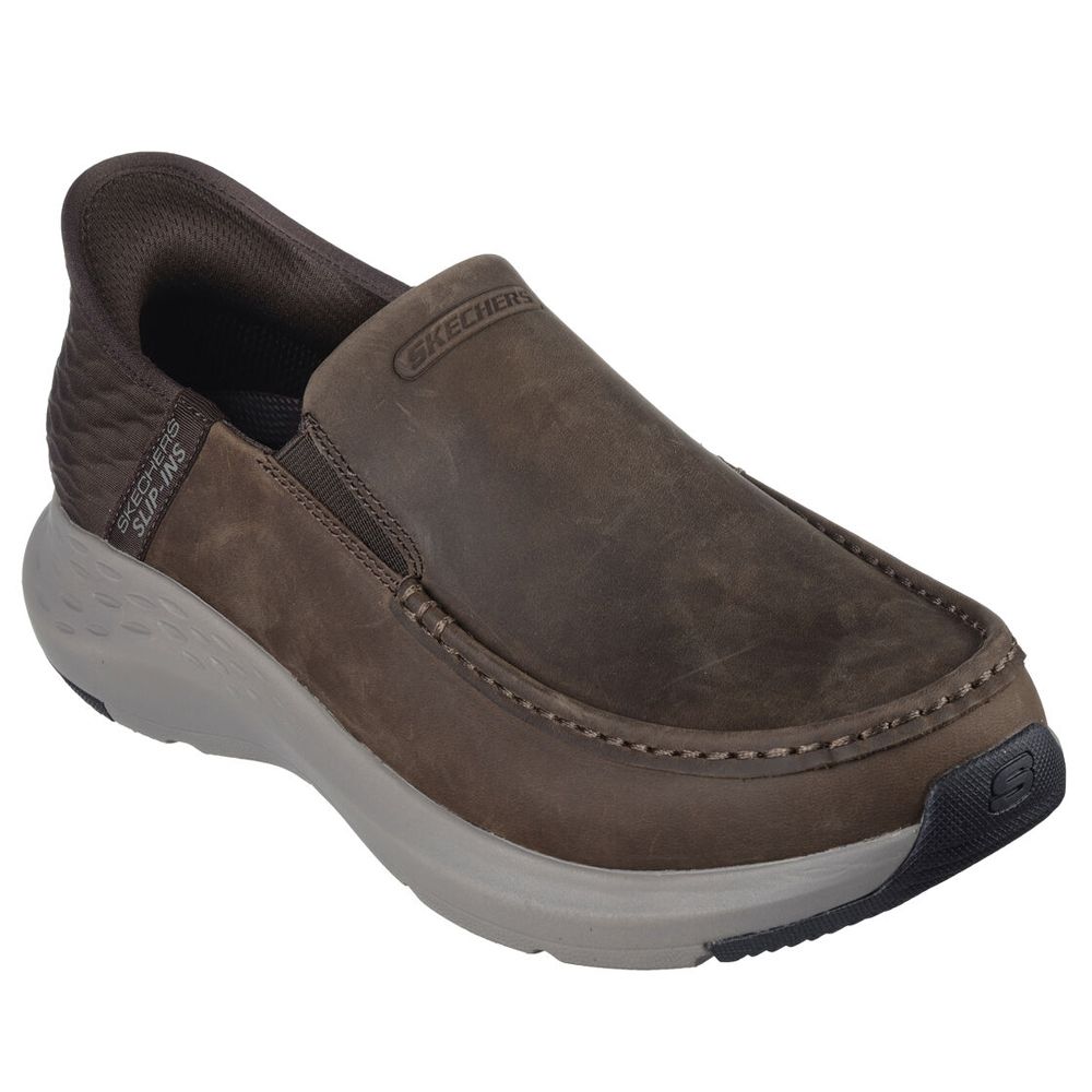 H1861 Skechers Parson Oswin Slip-Ins Casual Shoes (DK Brown)