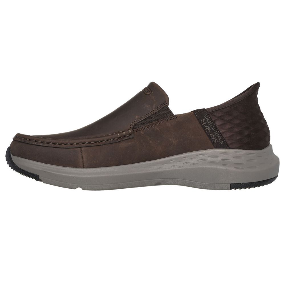 H1861 Skechers Parson Oswin Slip-Ins Casual Shoes (DK Brown)