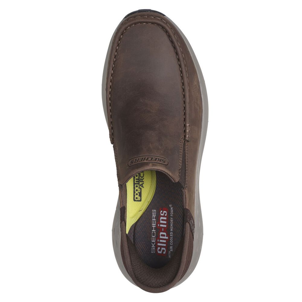 H1861 Skechers Parson Oswin Slip-Ins Casual Shoes (DK Brown)