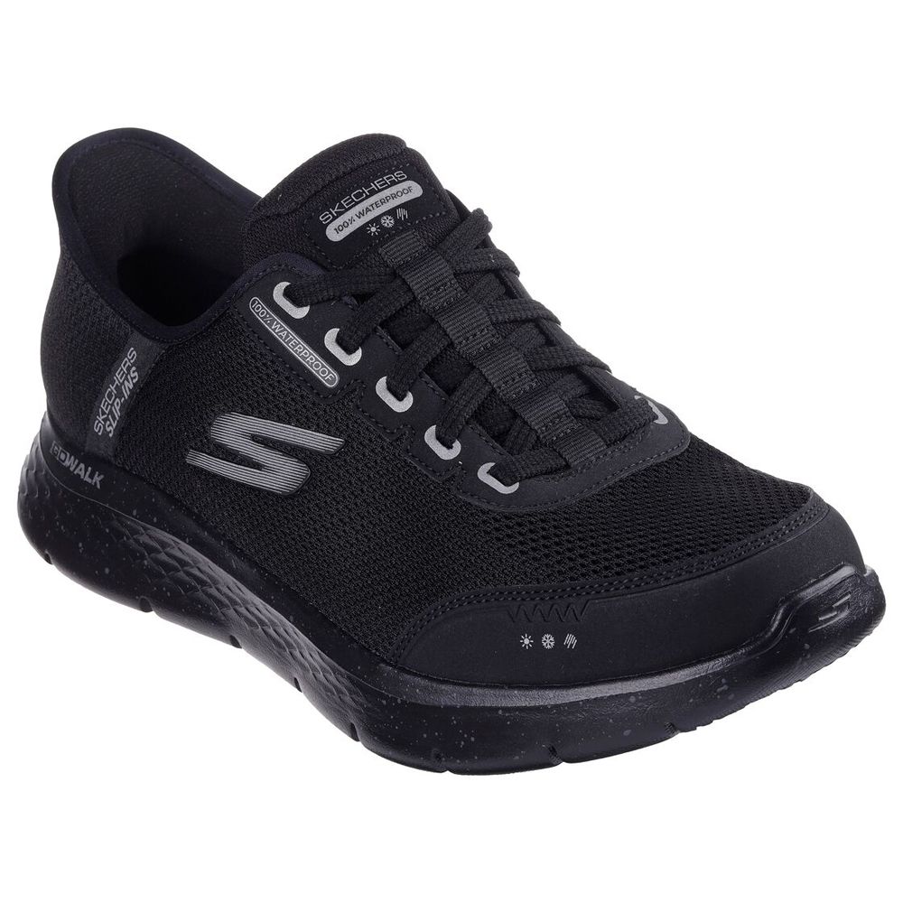 H1886 Skechers Slip-ins, GoWalk Flex Waterproof Trainers (Black)