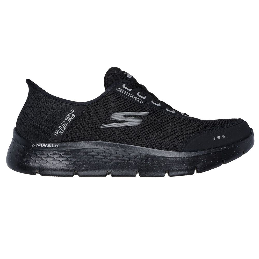 H1886 Skechers Slip-ins, GoWalk Flex Waterproof Trainers (Black)