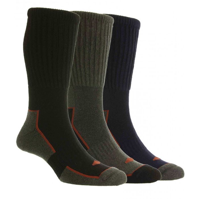 HJ11 Comfort Top Cotton Workwear Socks 3pk up to size 13