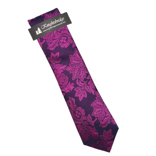 HT28014-3 Silk Extra Long Tie (Purple)