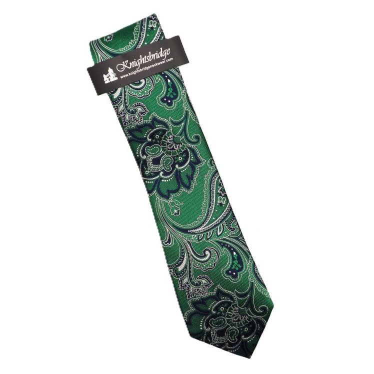 KC10340TBLA-4 Silk Extra Long Tie (Green)