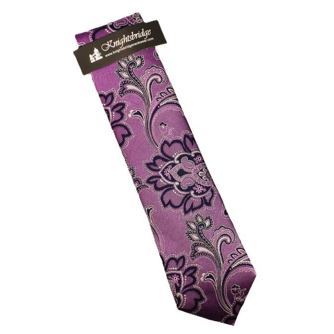KC10340TBLA-5 Silk Extra Long Tie (Lilac)