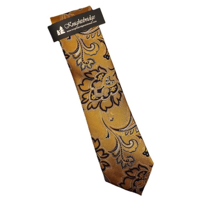 KC10340TBLA-3 Silk Extra Long Tie (Mustard)