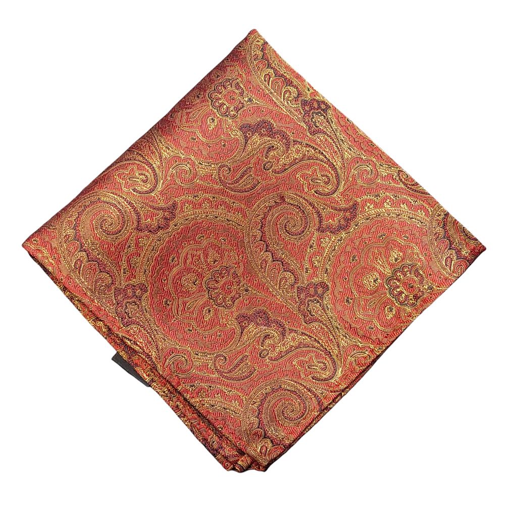 MWY211297 Col H Silk Pocket Square (Rust)