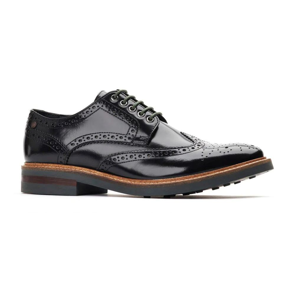 H1939 Base London Woburn Hi Shine Lace Up Shoe (Black)