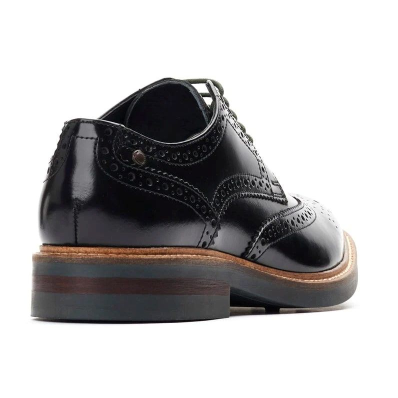 H1939 Base London Woburn Hi Shine Lace Up Shoe (Black)