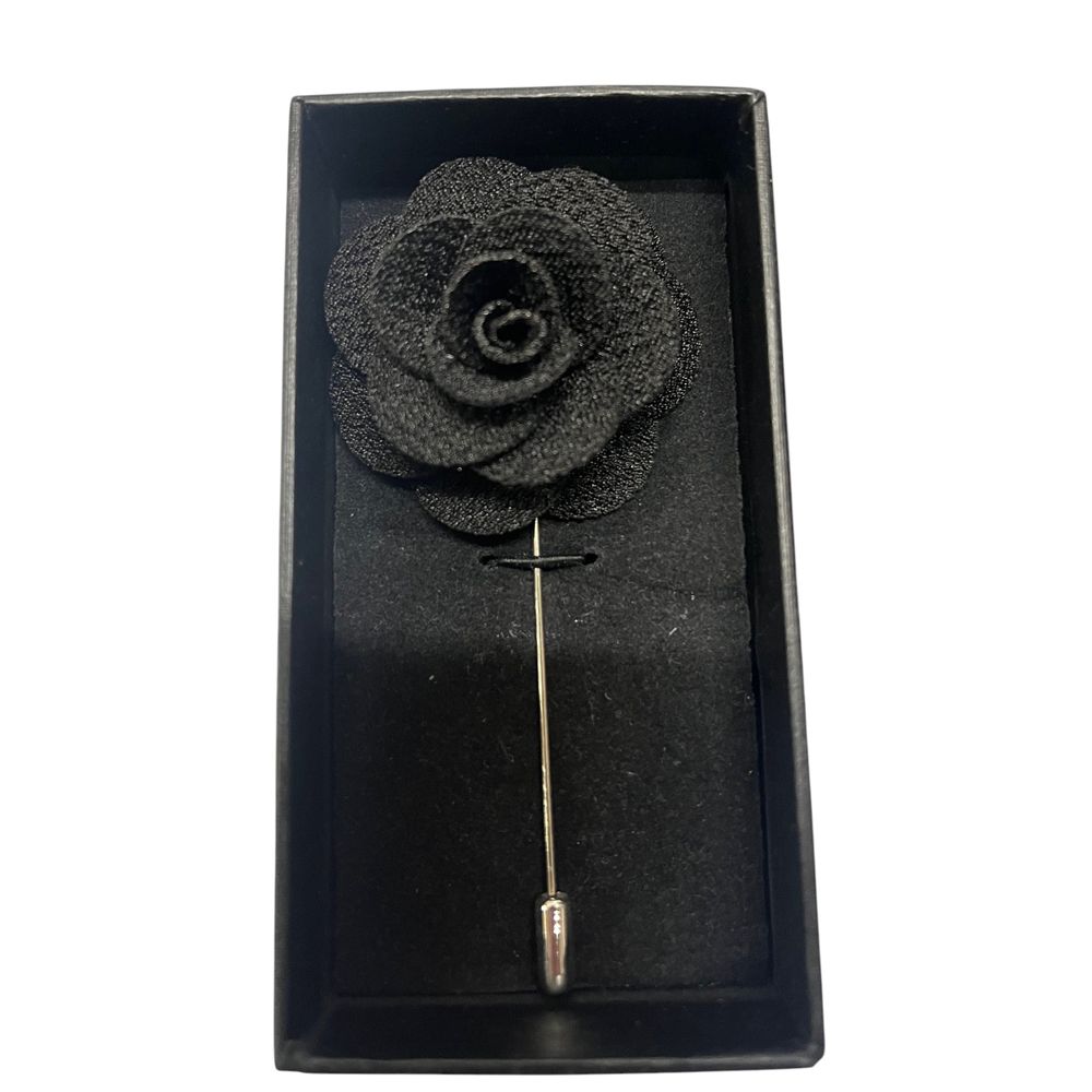 X1002 Dalaco Flower Lapel Pin (Black)