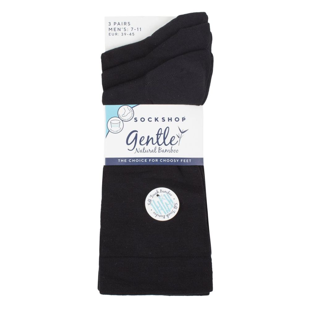 X755 Comfort Cuff Bamboo Plain Socks upto size 14 (Mix Pack)