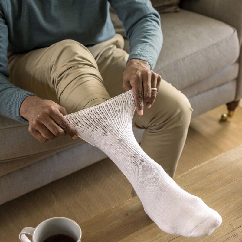 X766 3 Pack Diabetic Socks Up to Size 14 (White)