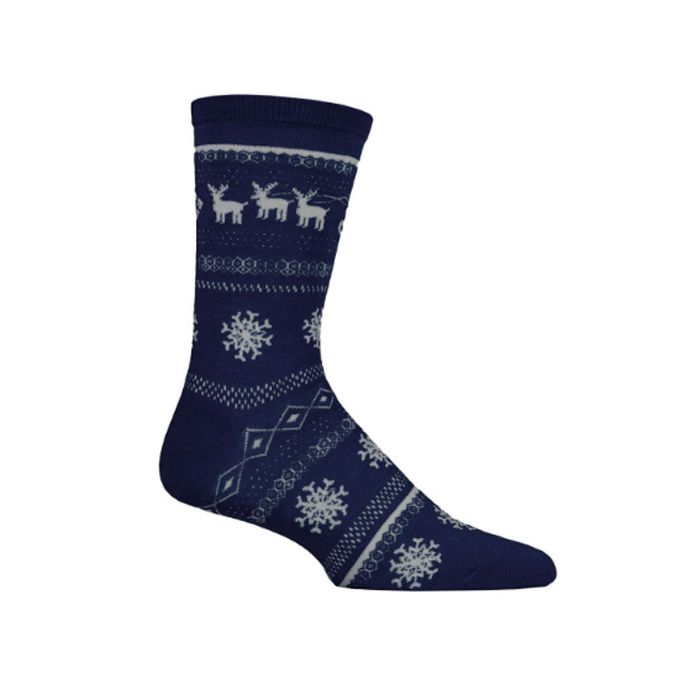 X846 Christmas Bamboo Socks (Navy Sleigh)