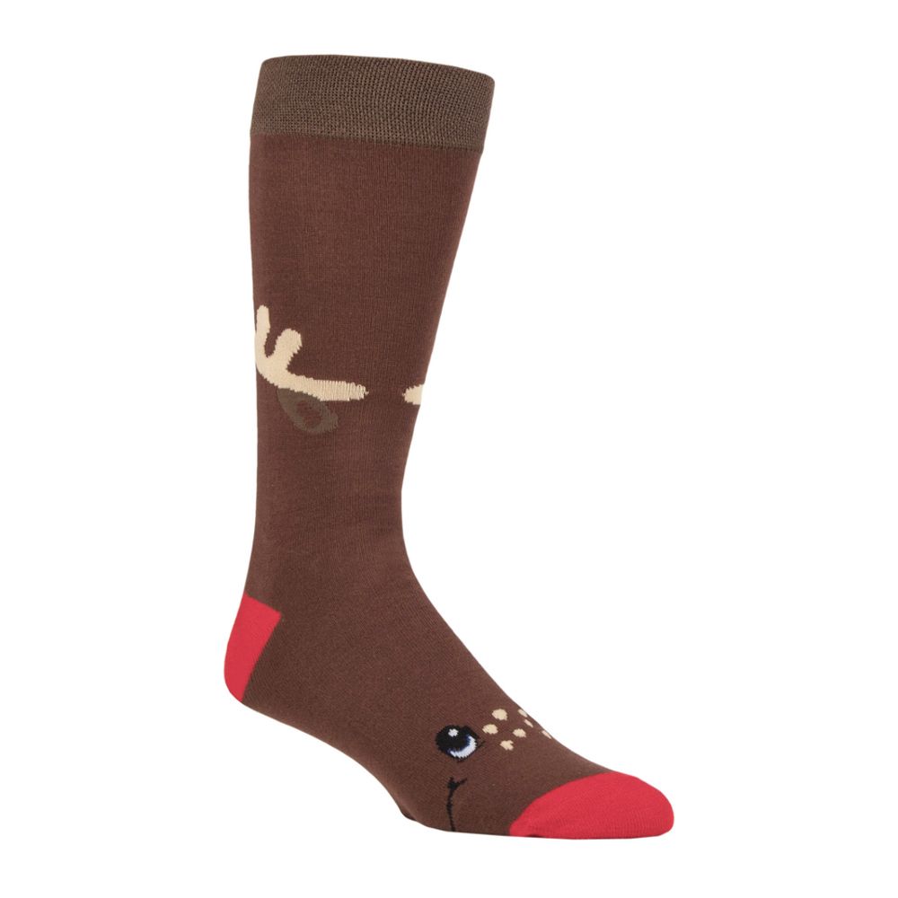 X846 Christmas Bamboo Socks (Retro Rudolph)