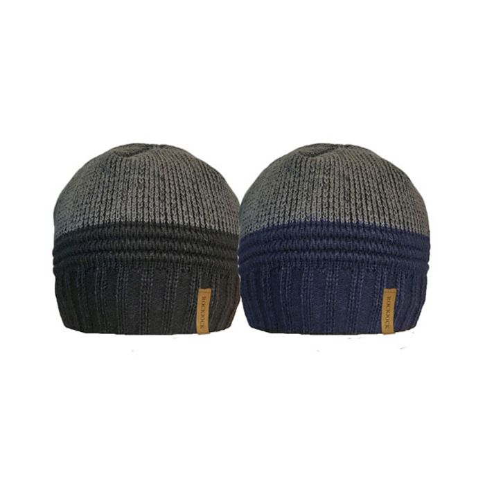 X868 2 Tone Beanie Hat with Fleece Liner