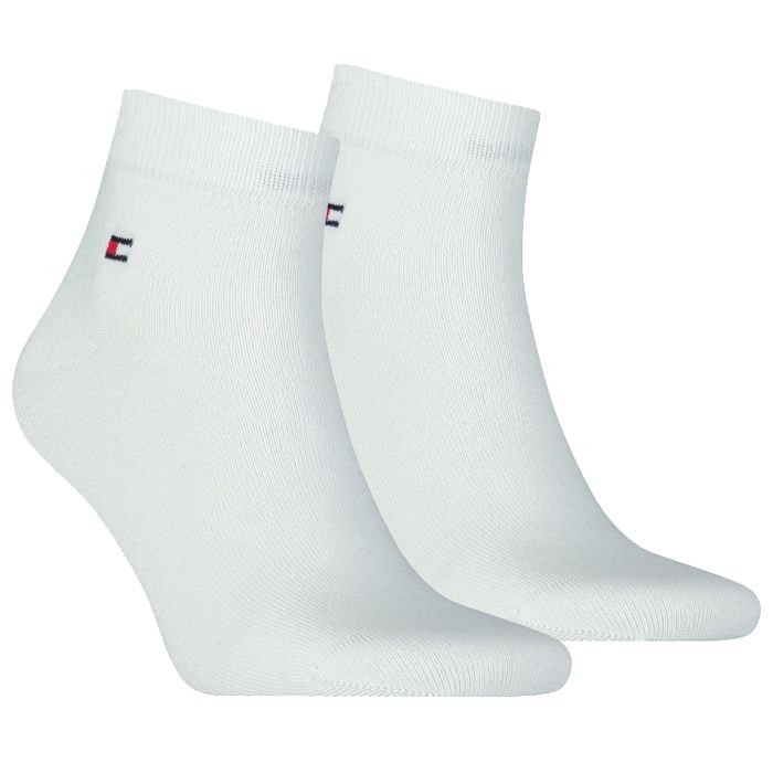 X886 Tommy Hilfiger Quarter Sock (2 Pair Pack, White)